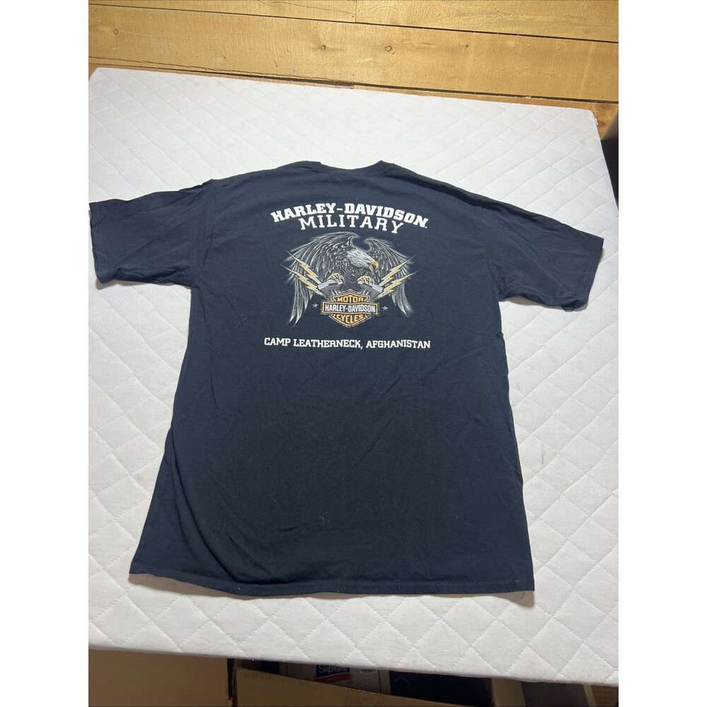 Harley Davidson Camp Leatherneck, Afghanistan Short Sleeve Skull Shirt Size XL